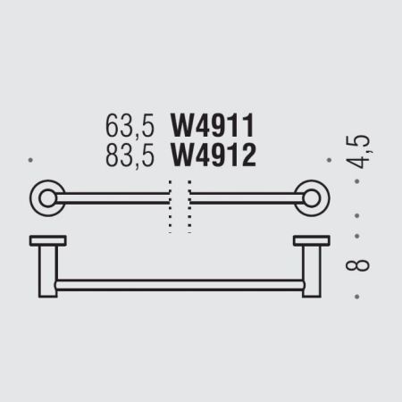 Colombo Plus Полотенцедержатель 63.5см., цвет: PVD графит полированный, артикул W4911.GL