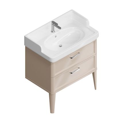 Kerama Marazzi Тумба POMPEI напольная с 2 ящиками 80, камео бежевый глянцевый, артикул PO.N.80.2\CAM