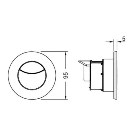 TECEflushpoint, Панель смыва, 2 клавиши, круглая хром матовый