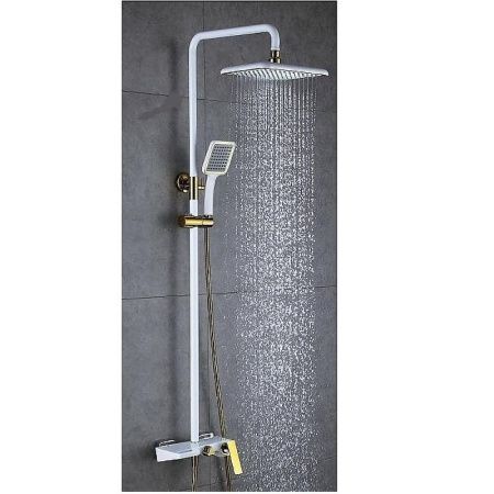 Душевая система Bronze de Luxe Quadro LT919W Белый Золото Душевая система Bronze de Luxe Quadro LT919W Белый Золото