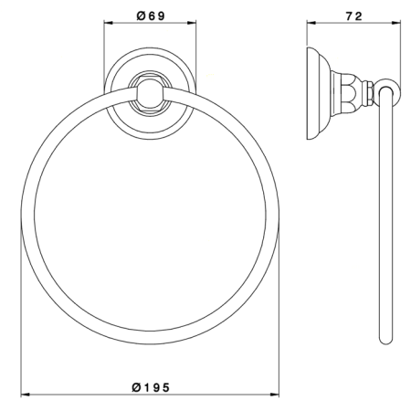 Nicolazzi Accessori Полотенцедержатель-кольцо настенный, цвет: бронза, артикул 1485BZ