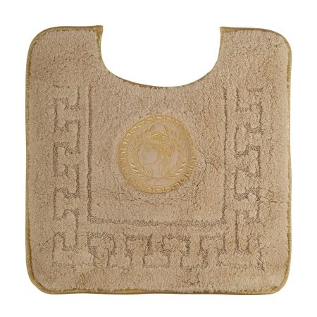 Коврик для WC 60х60 см. логотип АФИНА, капучино, окантовка золото, артикул 30788