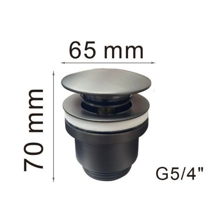 Донный клапан Haiba HB64-3, пепельный, артикул HB64-3