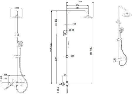 Душевая стойка Allen Brau Eclipse 3.0 5.E1A11-00 хром, артикул 5.E1A11-00