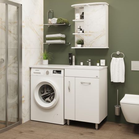 Тумба Onika Нави 60 напольная, под стиральную машину, белая (ум.Onika 120), артикул 106021