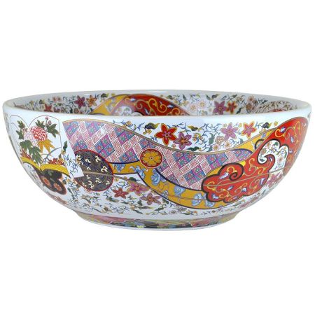 Раковина-чаша Bronze de Luxe Festival 40 2231 Красная с орнаментом, артикул 2231