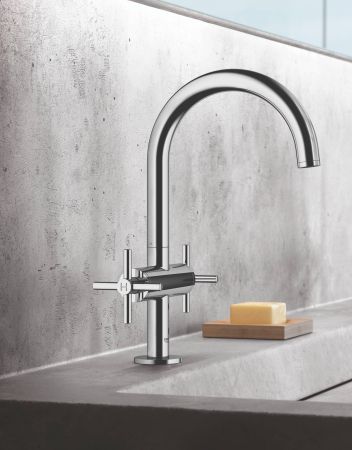 Смеситель GROHE Atrio New двухвентильный для раковины на 1 отверстие, хром (21019003)