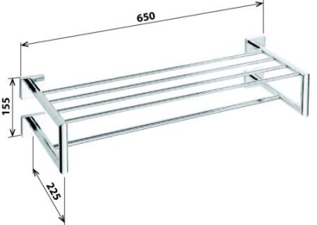 Полка с полотенцедержателем Beta 655x160x225мм, хром, артикул 132205102