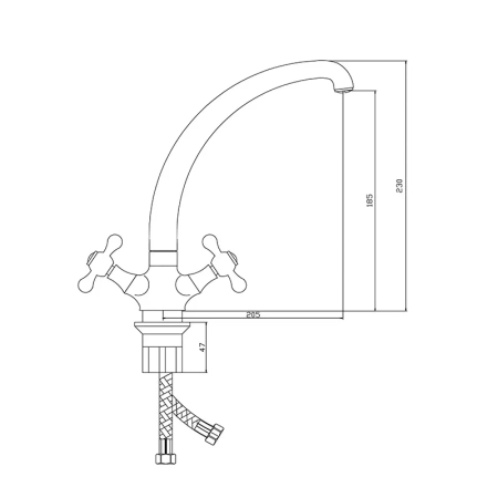 Смеситель для кухни Славен СЛ-ДВ-А11, хром