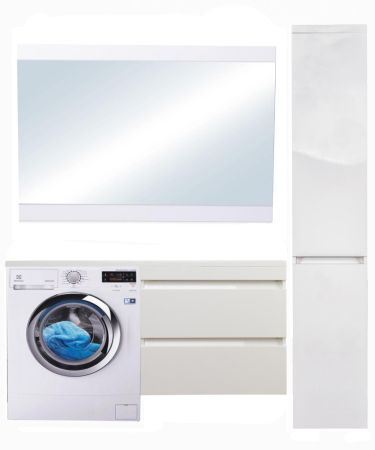 Тумба подвесная "Даллас 130", Люкс белая, PLUS, ЭМАЛЬ, артикул СС-00002352