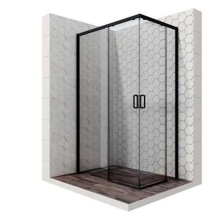 Душевой уголок Ambassador Queen Black 11011205L-ST8, прямоугольный, линейный трап, 120х80