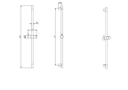 Душевая штанга AQUATEK, матовый черный AQ2000MB, артикул AQ2000MB