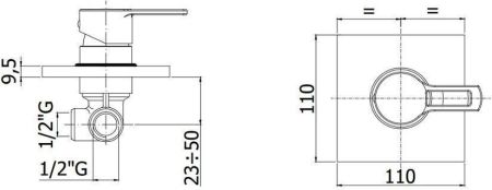 Смеситель для душа Paffoni Ringo RIN010NO/M (с внутренней частью), артикул RIN010NO/M