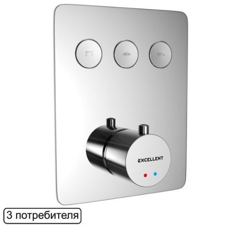 Смеситель термостатический для ванны и душа скрытого монтажа EXCELLENT Krotos AREX.8046CR (хром), артикул AREX.8046CR