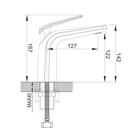 Смеситель для раковины Rose R39F R3901F, белый/хром
