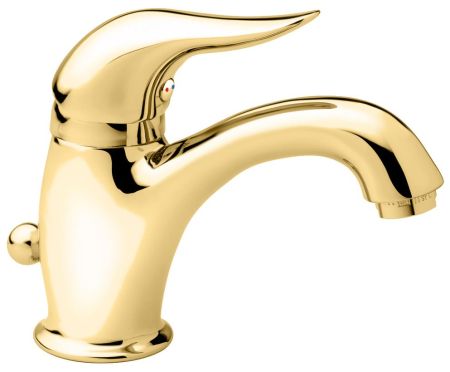 Emmevi Duka, смеситель с донным клапаном для раковины, цвет золото, артикул 44003/OR