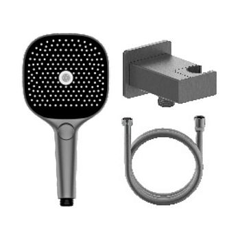 Лейка для душа с держателем (с подключением шланга) и шлангом Raglo R476.40.09, графит