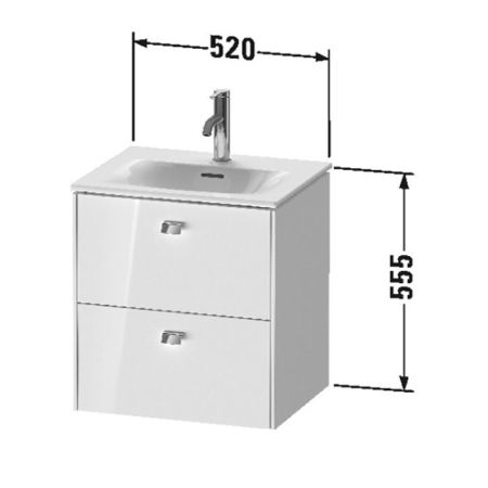 Duravit Brioso Тумба подвесная под раковину # 234453, 2 ящика, 555x520x419мм, цвет White High Gloss, артикул BR430902222