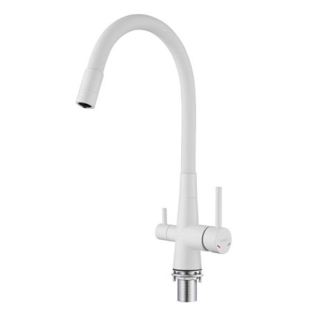 Смеситель для кухни с подключением фильтра воды Fmark FS1062-W, белый