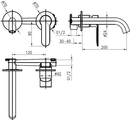 Смеситель для раковины Aquanet Passion хром