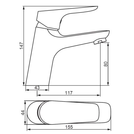 770210301 Jupiter, смеситель для умывальника, черный, артикул 770210301
