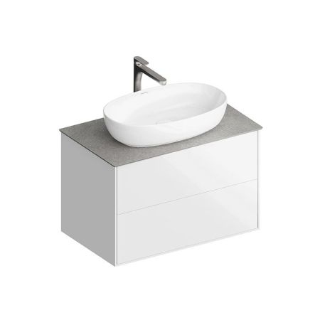 Тумба PLAZA Modern подвесная 80, 2 ящика, белая глянцевая, артикул PLB.M.80.2\WHT.V