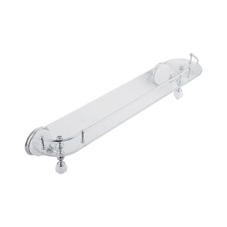 OLIVIA Полка c галереей L60 см, стекло/керамика белая, хром, артикул 17495