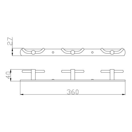 Планка с крючками Rav Slezak COLORADO COA0105SM, бронза