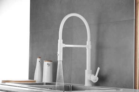 Смеситель для кухни Rose R133C, белый, артикул R133C