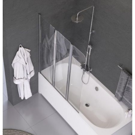 Шторка для ванны EXCELLENT Fliper 120 см (хром) левая, артикул KAAX.1309.1200.LE