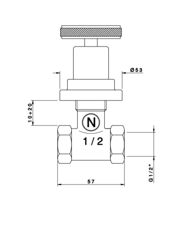 NICOLAZZI ARENA Вентиль запорный 1/2”, цвет хром
