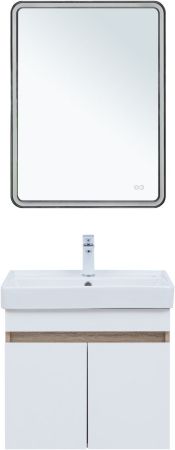 Тумба под раковину Aquanet Оптима 60 дуб светлый/белый сатин, артикул 00344799