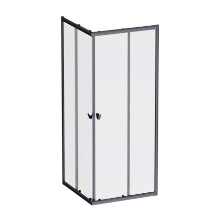 W87G-403-8080-BТ Sunny душ огражд квадратн, раздвижн двери 80x80 черный,стекло прозрачн, артикул W87G-403-8080-BT