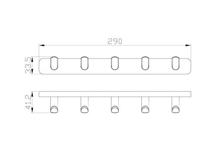 Вешалка с 5 крючками для ванной WONZON & WOGHAND GRAFFITY, Брашированное золото (WW-9355-BG), артикул WW-9355-BG