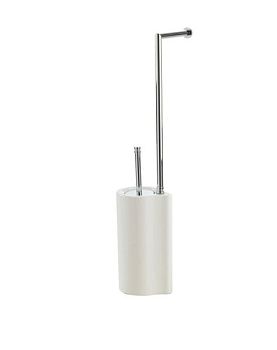 Stil Haus Medea, стойка: бумагодержатель + ерш керам., цвет черный мат. - белая керамика