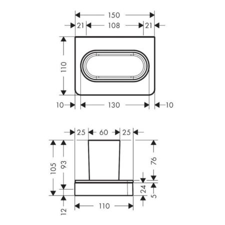 AXOR Universal Softsquare Стаканчик для зубных щеток, цвет полированное золото, артикул 42834990