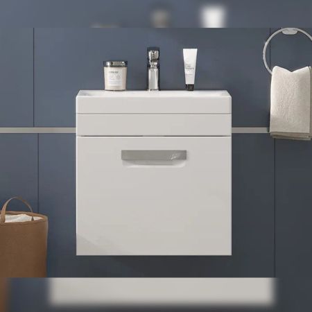 Тумба под раковину подвесная Velvex Estea tp.EST.MOD.50.1Y, 50 см, артикул tp.EST.MOD.50.1Y