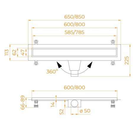 Душевой лоток Drain Leo-21 (800), артикул 60212180-01