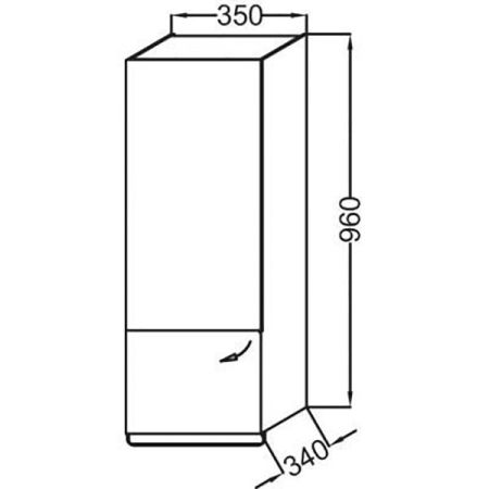 Зеркальный шкаф JACOB DELAFON ODEON UP 35 EB893G-E10 (подвесной, 35*34*96, дуб квебекский) ССП, шт, артикул EB893G-E10