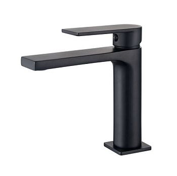 AQG Alpha, однорычажный смеситель для раковины без донного клапана, цвет черный матовый
