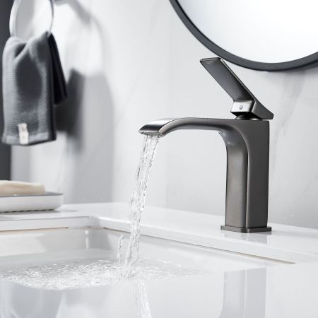 Смеситель для раковины Shevanik S4001T, оружейная сталь, артикул S4001T