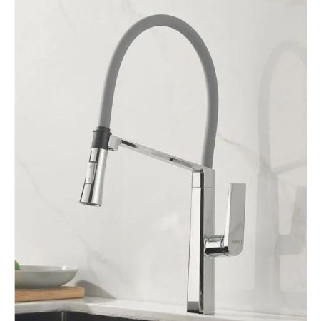 Смеситель для кухни с гибким изливом и режимом душ Haiba HB73827, хром