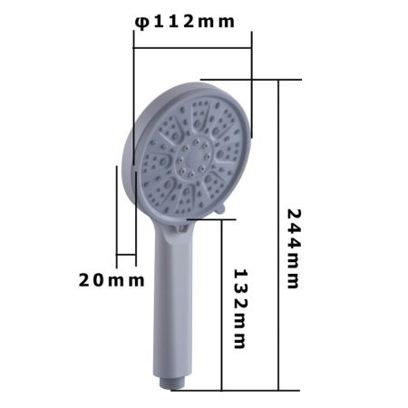 Лейка для душа FASHUN A019-8, белый/серый