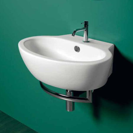 Simas Lft Spazio раковина подвесная/накладная 60x44см, с 1 отв. выбитым вручную, цвет белый, артикул LFT24bi*1