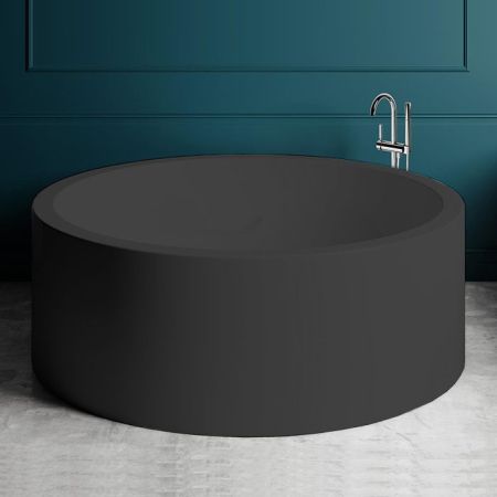 Salini Isola Ванна отдельностоящая 2000x2000x710 мм со встроенным сливом-переливом, каркасом: RAL9011 черный глянцевый, артикул 101111GRF RAL9011