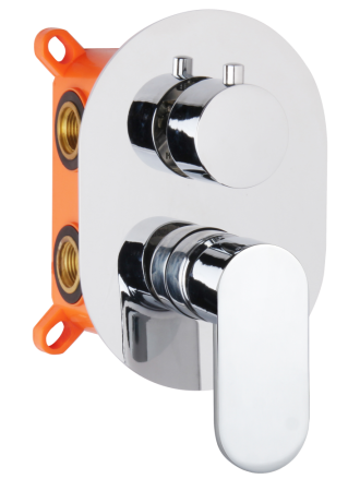 AQG Beta, встраиваемый смеситель для душа на 2 выхода, с дивертером, цвет хром, артикул 01BET351CR