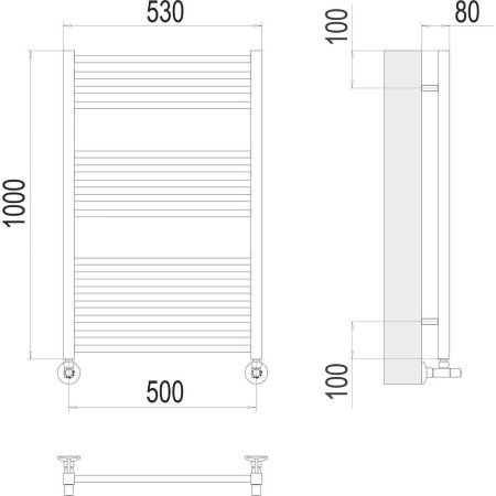 Полотенцесушитель водяной Terminus Ватикан П16 50х100, артикул 4670078530523