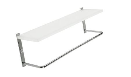 Stil Haus Mizar, полка из оргстекла с полотенцедержателем, длина 40 см, цвет хром, артикул 1077(08)