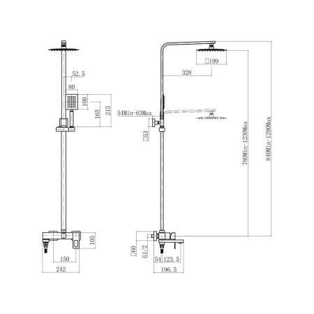 Душевая система FASHUN A52417C, сатин