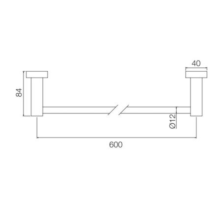 Fima Carlo Frattini Accessori Полотенцедержатель 60см., подвесной, цвет: чёрный матовый, артикул F6000T/60XNS